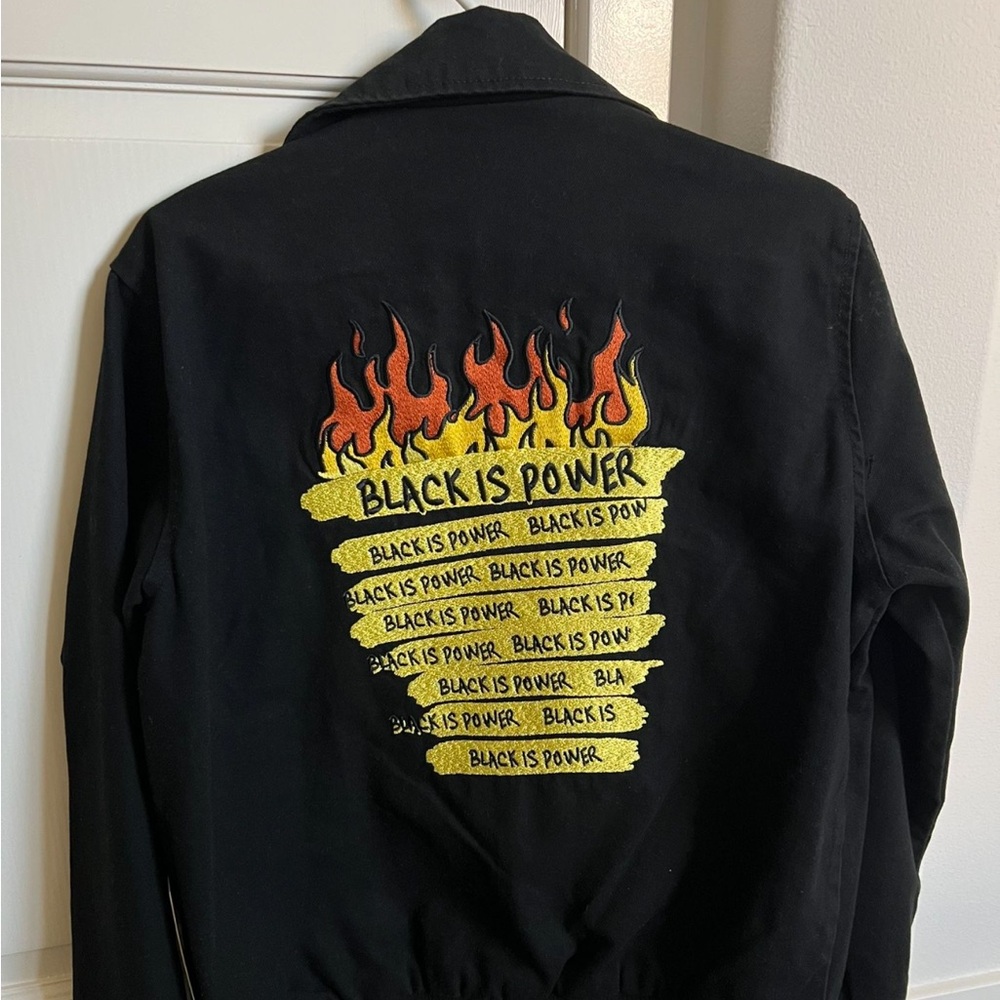 Limited edition FOREVER 21 X RON BASS “Black Is Power” Denim Jacket NWT